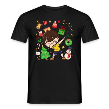 Dab Young Child Christmas Tree Decorations Xmas - Men's T-Shirt - black - Front - AI Model Male 178 light (178cm)