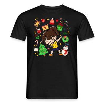 Dab Girl Child Christmas Tree Decoration - Men's T-Shirt - black - Front - AI Model Male 178 light (178cm)