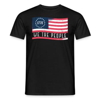 1776 Wir Das Volk Patriotisch Amerikanischer - Männer T-Shirt - Schwarz - Vorne - AI Model Male 178 light (178cm)