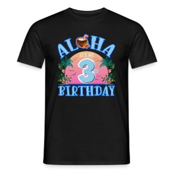 Aloha c’est ma boisson à la noix de pour mon 3ème anniversaire et - T-shirt homme - noir - Devant - AI Model Male 178 light (178cm)