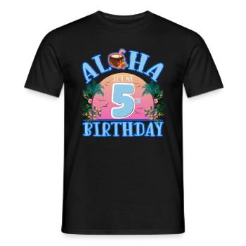 Aloha It's My 5th Birthday Kokosnuss Getränk Und - Männer T-Shirt - Schwarz - Vorne - AI Model Male 178 light (178cm)
