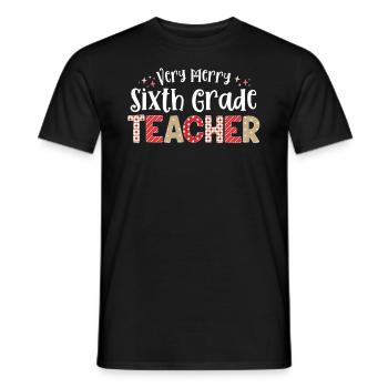 Très joyeux enseignant de 6e année Sixième Noël - T-shirt homme - noir - Devant - AI Model Male 178 light (178cm)