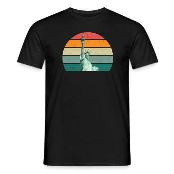 United States American American USA - Men's T-Shirt - black - Front - AI Model Male 178 light (178cm)