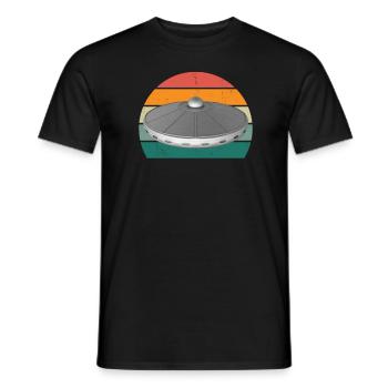 aliens alien space space flying UFOs UFO - Men's T-Shirt - black - Front - AI Model Male 178 light (178cm)