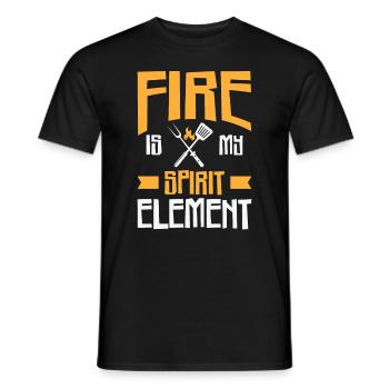 Kochen Grillen Feuergeist Element Koch und Griller - Männer T-Shirt - Schwarz - Vorne - AI Model Male 178 light (178cm)