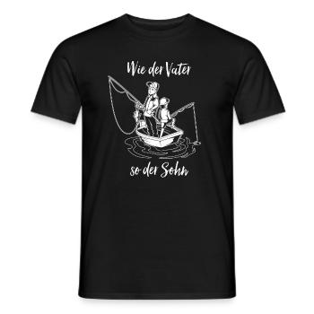Fishing and fishing - father and son - Men's T-Shirt - black - Front - AI Model Male 178 light (178cm)