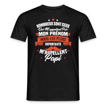 Les plus importants mappellent papi / Cadeau papi - T-shirt homme - noir - Devant - AI Model Male 178 light (178cm)