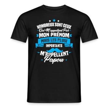 Les plus importants mappellent papou, Cadeau papou - T-shirt homme - noir - Devant - AI Model Male 178 light (178cm)