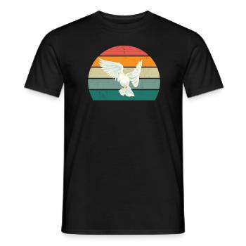 taube taubenfeder taubenflug taubenscharr tauben - Männer T-Shirt - Schwarz - Vorne - AI Model Male 178 light (178cm)