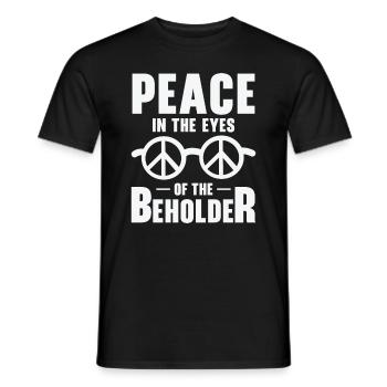 Peace Sign Vintage Glasses Peace Lover Positivity - Men's T-Shirt - black - Front - AI Model Male 178 light (178cm)