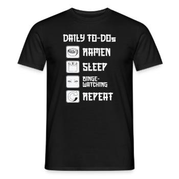 Fan de cinéma Daily Binge Watcher Ramen Lover - T-shirt homme - noir - Devant - AI Model Male 178 light (178cm)