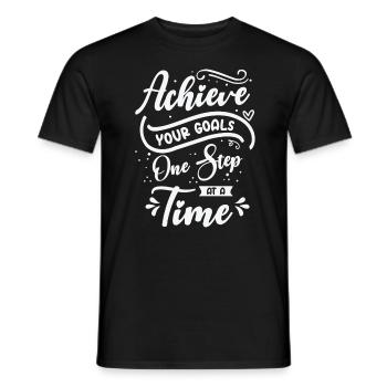 Goal Typography Life Quotes Positive Message - Men's T-Shirt - black - Front - AI Model Male 178 light (178cm)