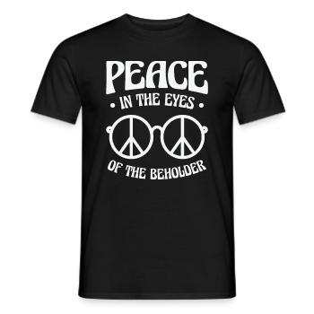 Peace Sign Vintage Glasses Peace Lover Positivity - Men's T-Shirt - black - Front - AI Model Male 178 light (178cm)