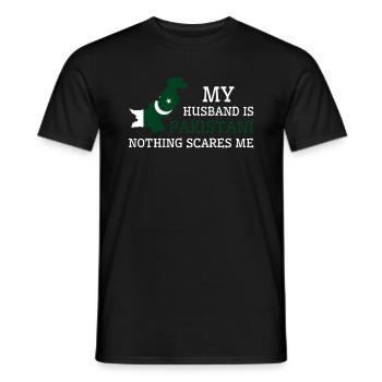 Nothing Scares Me Pakistani Husband Pakistan - Men's T-Shirt - black - Front - AI Model Male 178 light (178cm)
