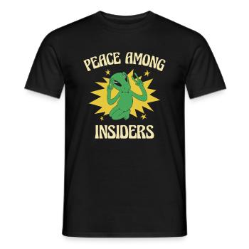 Alien Peace Alien Head Marsian Space Outsider - Männer T-Shirt - Schwarz - Vorne - AI Model Male 178 light (178cm)