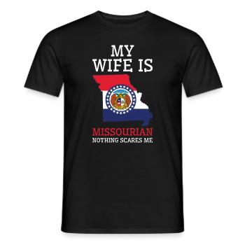 Nothing Scares Me Missourian Wife Missouri - Men's T-Shirt - black - Front - AI Model Male 178 light (178cm)