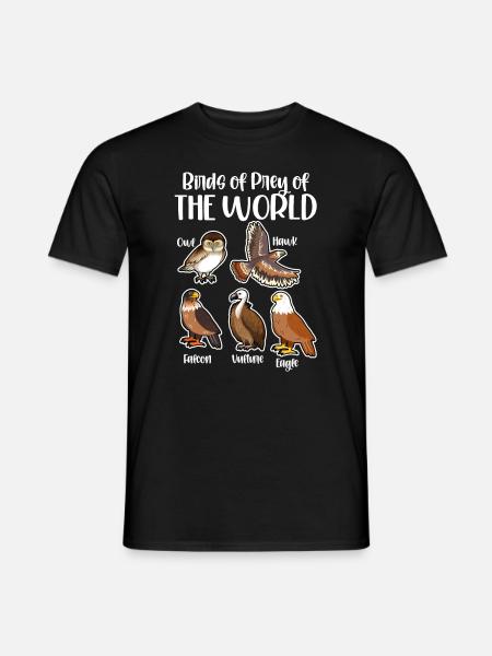 Raubvögel der Welt - Männer T-Shirt - Schwarz
