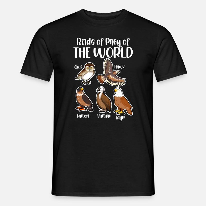 Raubvögel der Welt - Männer T-Shirt - Schwarz