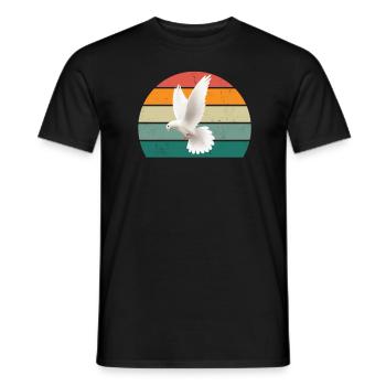 taube taubenfeder taubenflug taubenscharr tauben - Männer T-Shirt - Schwarz - Vorne - AI Model Male 178 light (178cm)