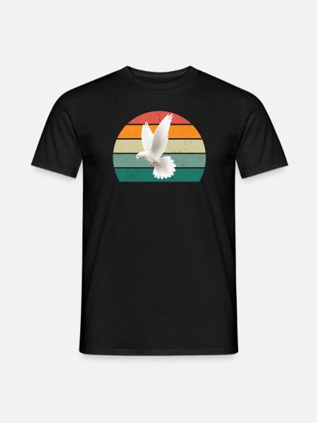 taube taubenfeder taubenflug taubenscharr tauben - Männer T-Shirt - Schwarz
