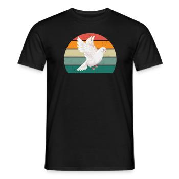 taube taubenfeder taubenflug taubenscharr tauben - Männer T-Shirt - Schwarz - Vorne - AI Model Male 178 light (178cm)
