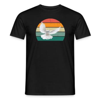 taube taubenfeder taubenflug taubenscharr tauben - Männer T-Shirt - Schwarz - Vorne - AI Model Male 178 light (178cm)