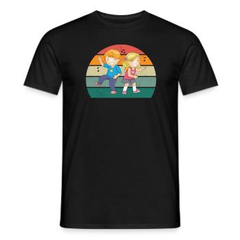 dancer dancer dance move movement couple dance - Men's T-Shirt - black - Front - AI Model Male 178 light (178cm)