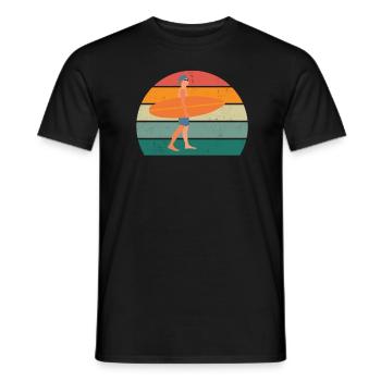 surfing surfer wave wave surfing waves surfing - Men's T-Shirt - black - Front - AI Model Male 178 light (178cm)