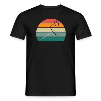 knitting knitter seamstressin sewing sewing needle - Men's T-Shirt - black - Front - AI Model Male 178 light (178cm)