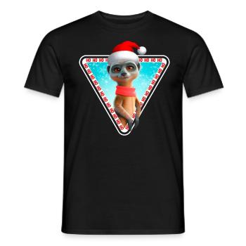 Erdmännchen X-Mas Meerkat Weihnachten - Männer T-Shirt - Schwarz - Vorne - AI Model Male 178 light (178cm)