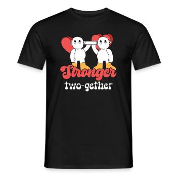 Valentines Couple Stronger Together Lifetime - Männer T-Shirt - Schwarz - Vorne - AI Model Male 178 light (178cm)