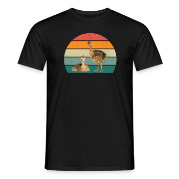 strauße laufvögel laufvogel vogel strauß afrika - Männer T-Shirt - Schwarz - Vorne - AI Model Male 178 light (178cm)