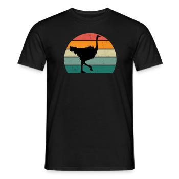 strauße laufvögel laufvogel vogel strauß afrika - Männer T-Shirt - Schwarz - Vorne - AI Model Male 178 light (178cm)