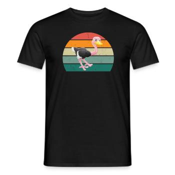 strauße laufvögel laufvogel vogel strauß afrika - Männer T-Shirt - Schwarz - Vorne - AI Model Male 178 light (178cm)