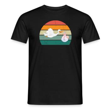 Storks Stork Baby Children Child Beak Stork - Men's T-Shirt - black - Front - AI Model Male 178 light (178cm)