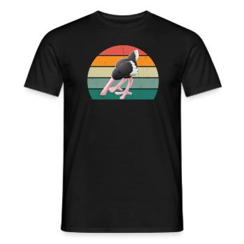 strauße laufvögel laufvogel vogel strauß afrika - Männer T-Shirt - Schwarz - Vorne - AI Model Male 178 light (178cm)