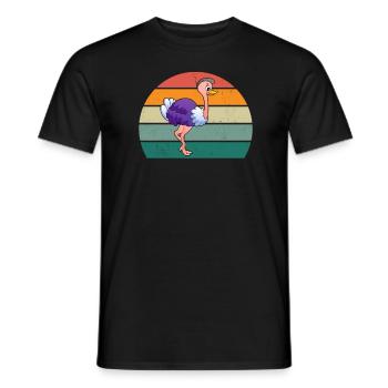 strauße laufvögel laufvogel vogel strauß afrika - Männer T-Shirt - Schwarz - Vorne - AI Model Male 178 light (178cm)