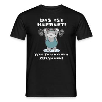 Das ist Herbert wir trainieren zusammen Fitness - Männer T-Shirt - Schwarz - Vorne - AI Model Male 178 light (178cm)