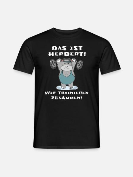 Das ist Herbert wir trainieren zusammen Fitness - Männer T-Shirt - Schwarz