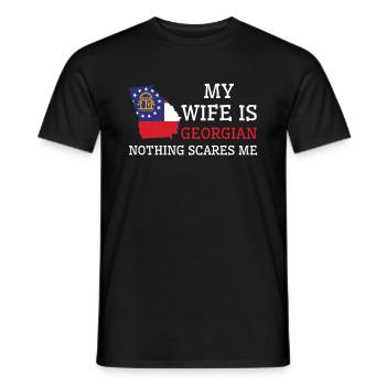 Rien ne me fait peur femme géorgienne Georgia - T-shirt homme - noir - Devant - AI Model Male 178 light (178cm)