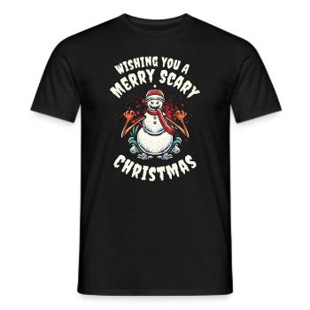 Frohe schaurige Weihnachten Halloween - Männer T-Shirt - Schwarz - Vorne - AI Model Male 178 light (178cm)