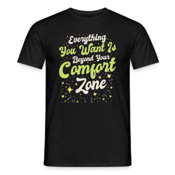 Meaningful Knowledge Motivator Comfort Zone - Men's T-Shirt - black - Front - AI Model Male 178 light (178cm)