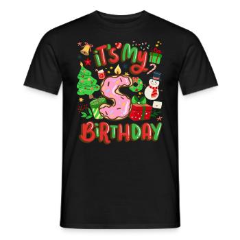 C’est mon 5 ans bonhomme de neige Noël - T-shirt homme - noir - Devant - AI Model Male 178 light (178cm)