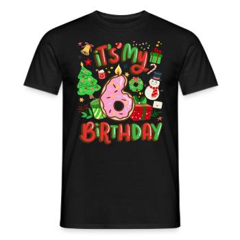 Es Ist Mein 6 Geburtstag Schneemann Weihnachten - Männer T-Shirt - Schwarz - Vorne - AI Model Male 178 light (178cm)