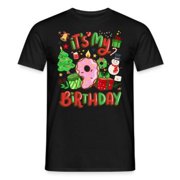 Es Ist Mein 9 Geburtstag Schneemann Weihnachten - Männer T-Shirt - Schwarz - Vorne - AI Model Male 178 light (178cm)