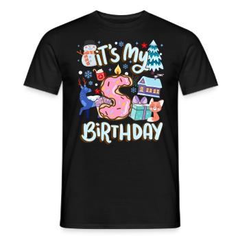 C’est mon beignet de vacances de bonhomme de neige de 5 ans - T-shirt homme - noir - Devant - AI Model Male 178 light (178cm)