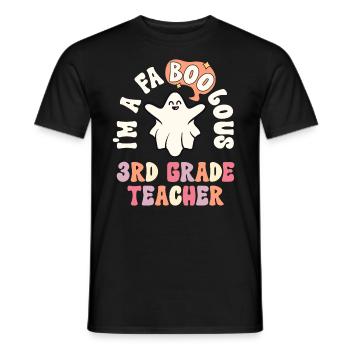Teacher Halloween Retro 3rd Grade Vintage Third - Men's T-Shirt - black - Front - AI Model Male 178 light (178cm)