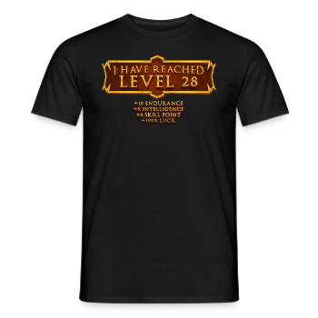 J’ai atteint le niveau 28 rpg jeu en ligne - T-shirt homme - noir - Devant - AI Model Male 178 light (178cm)