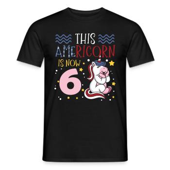 Cette Americorn est maintenant 6 Poney Licorne 4 juillet - T-shirt homme - noir - Devant - AI Model Male 178 light (178cm)