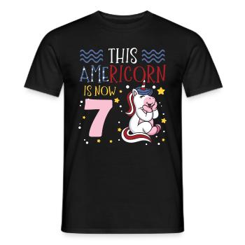 Cette Americorn est maintenant 7 Poney Licorne Juillet 4 - T-shirt homme - noir - Devant - AI Model Male 178 light (178cm)
